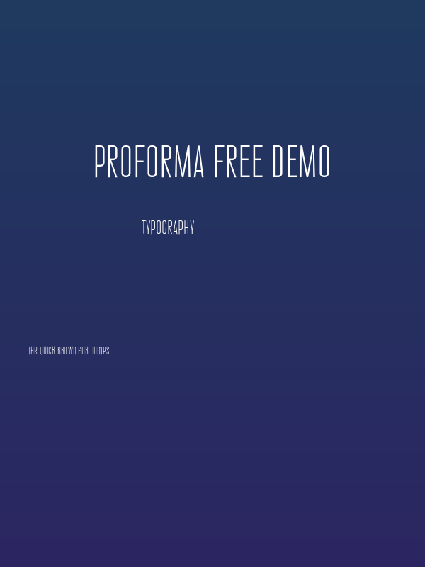 Proforma Free Demo Poster