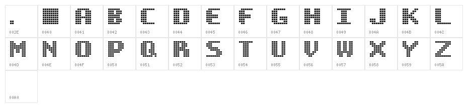 Progge Character Map
