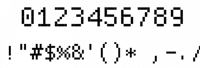 ProggySquareTT Font OTHER CHARS