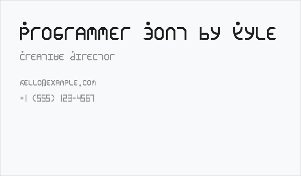 Programmer Font by Kyle Business Card