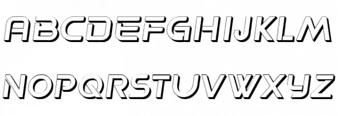 Progress 3D Hollow Italic 字体 大写