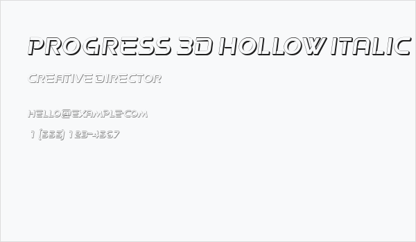 Progress 3D Hollow Italic Business Card