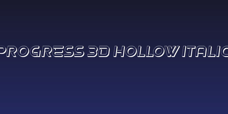 Progress 3D Hollow Italic Social Header