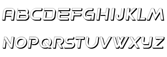 Progress 3D Hollow Italic Font LOWERCASE