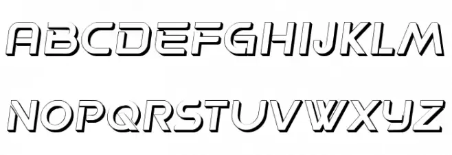 Progress 3D Hollow Italic Fuentes MINÚSCULAS