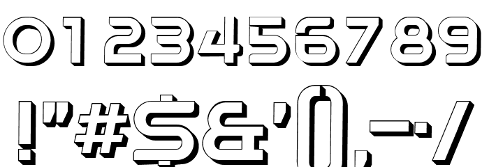 Progress 3D Hollow Regular Font OTHER CHARS