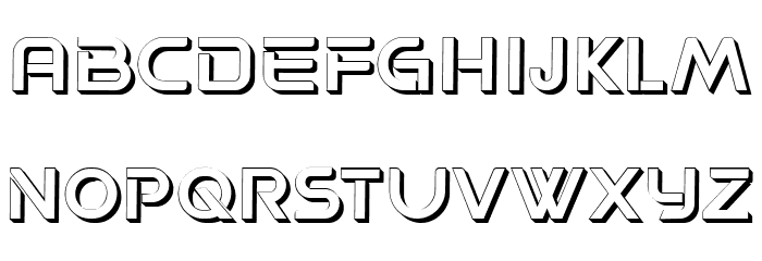 Progress 3D Hollow Regular Font LOWERCASE
