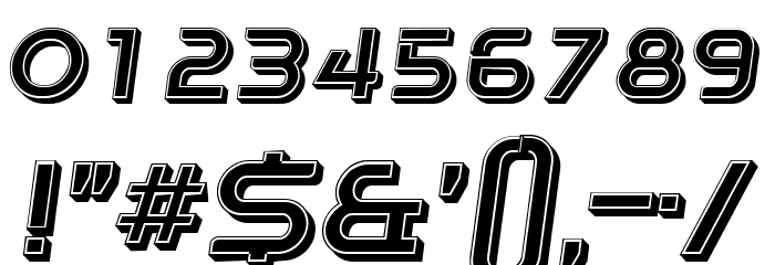 Progress 3D Italic Font OTHER CHARS