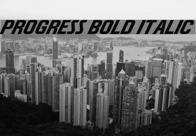 Progress Bold Italic Font examples