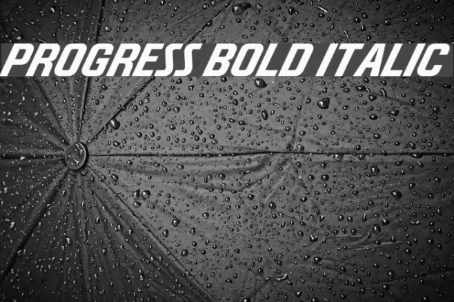 Progress Bold Italic Font examples