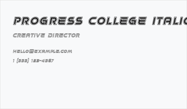 Progress College Italic Business Card