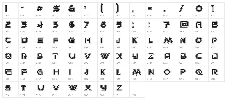 Progress College Regular Character Map