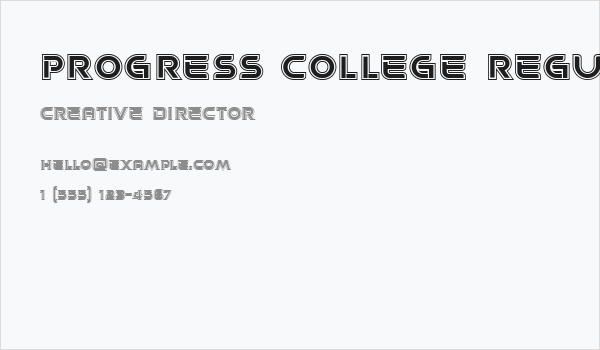 Progress College Regular Business Card