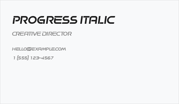 Progress Italic Business Card