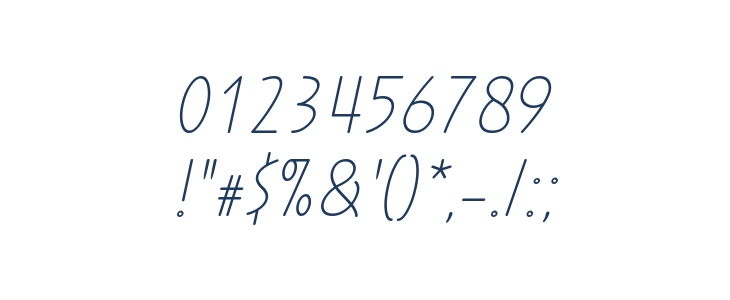 Prohandy Italic Other Characters