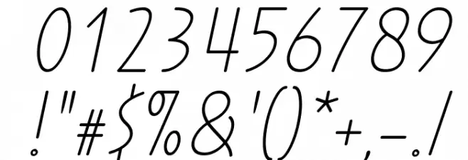 Prohandy Italic Font OTHER CHARS