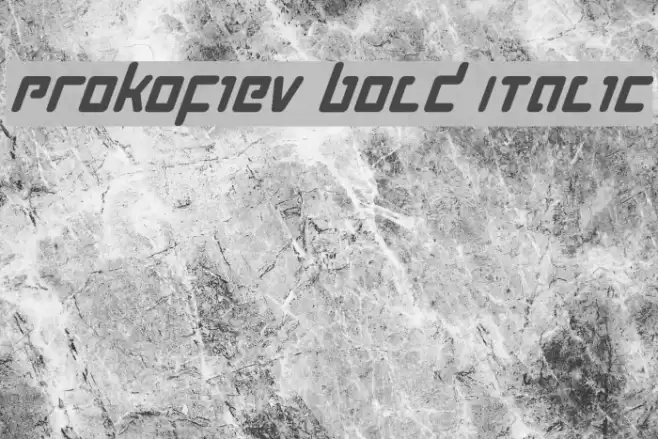 Prokofiev Bold Italic फ़ॉन्ट examples