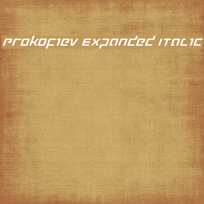 Prokofiev Expanded Italic Font examples