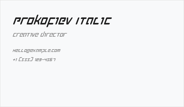 Prokofiev Italic Business Card