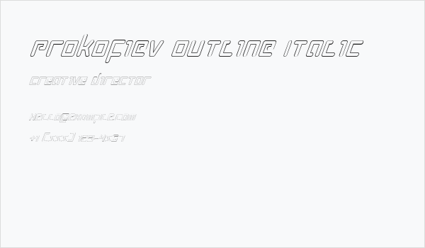 Prokofiev Outline Italic Business Card