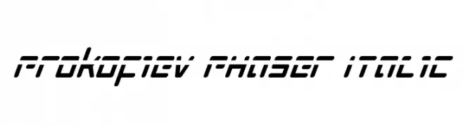Prokofiev Phaser Italic  font caratteri gratis