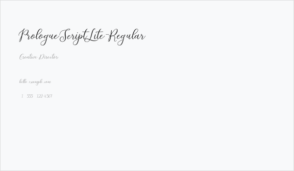 PrologueScriptLite-Regular Business Card