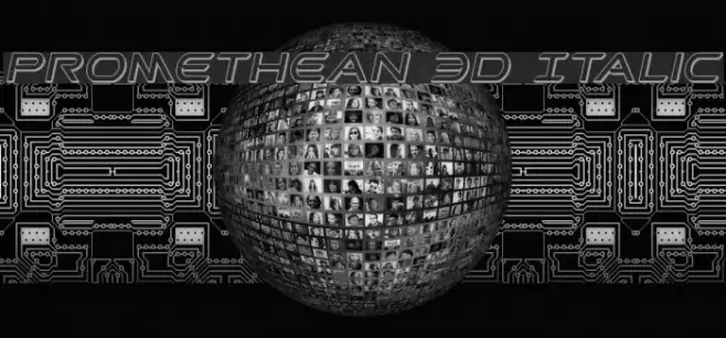 Promethean 3D Italic Font examples