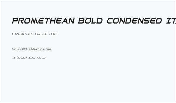 Promethean Bold Condensed Italic Business Card
