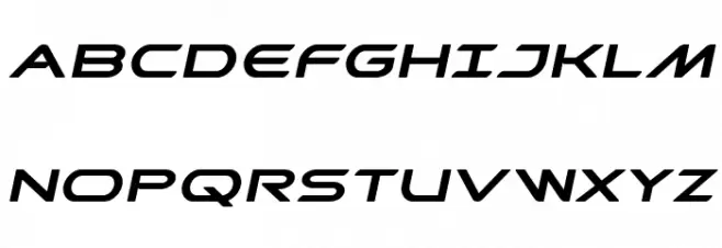 Promethean Bold Expanded Italic Schriftart Groß