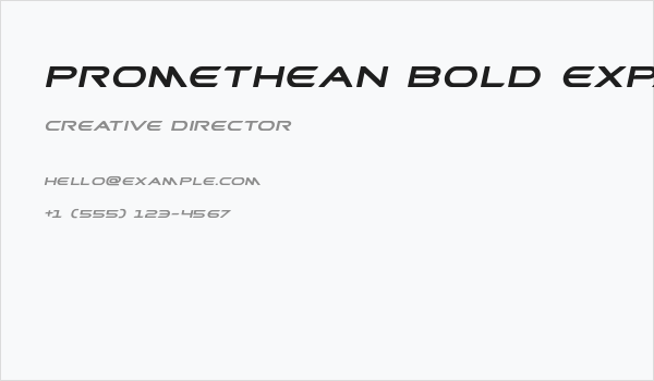 Promethean Bold Expanded Italic Business Card