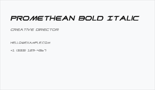 Promethean Bold Italic Business Card