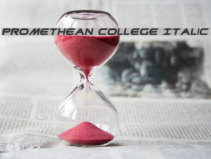 Promethean College Italic Font examples