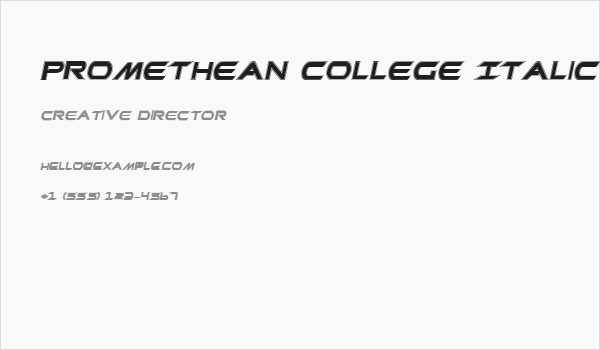 Promethean College Italic Business Card