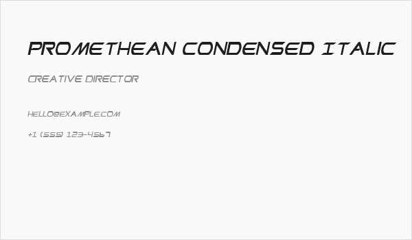 Promethean Condensed Italic Business Card