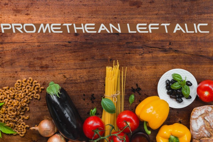 Promethean Leftalic Font examples