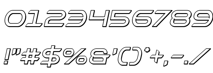 Promethean Outline Italic Font OTHER CHARS