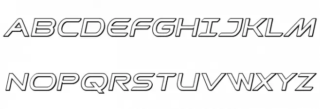 Promethean Outline Italic फ़ॉन्ट अपरकेस