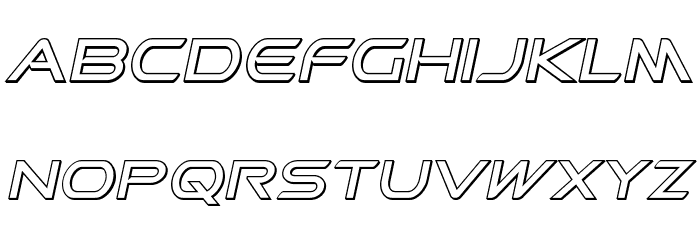 Promethean Outline Italic Font LOWERCASE