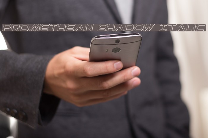 Promethean Shadow Italic Font examples