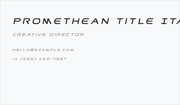 Promethean Title Italic Business Card
