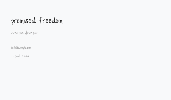 Promised Freedom Business Card