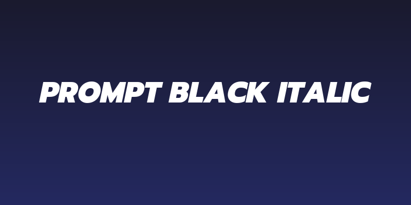 Prompt Black Italic Social Header