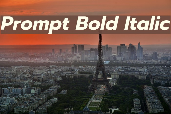 Prompt Bold Italic Font examples