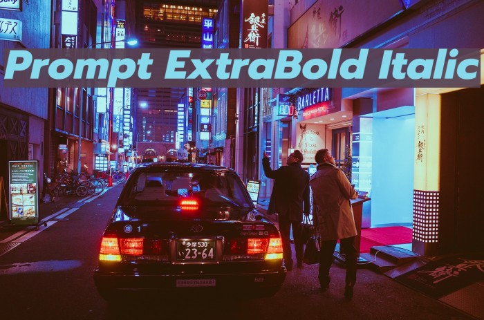 Prompt ExtraBold Italic Font examples