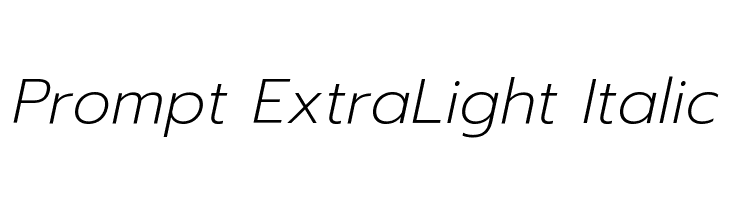 Prompt ExtraLight Italic Font