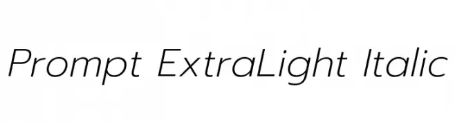 Prompt ExtraLight Italic  font caratteri gratis
