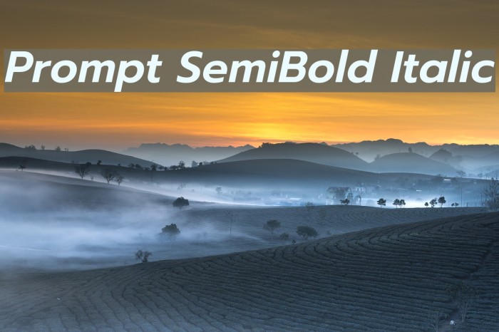 Prompt SemiBold Italic Schriftart examples