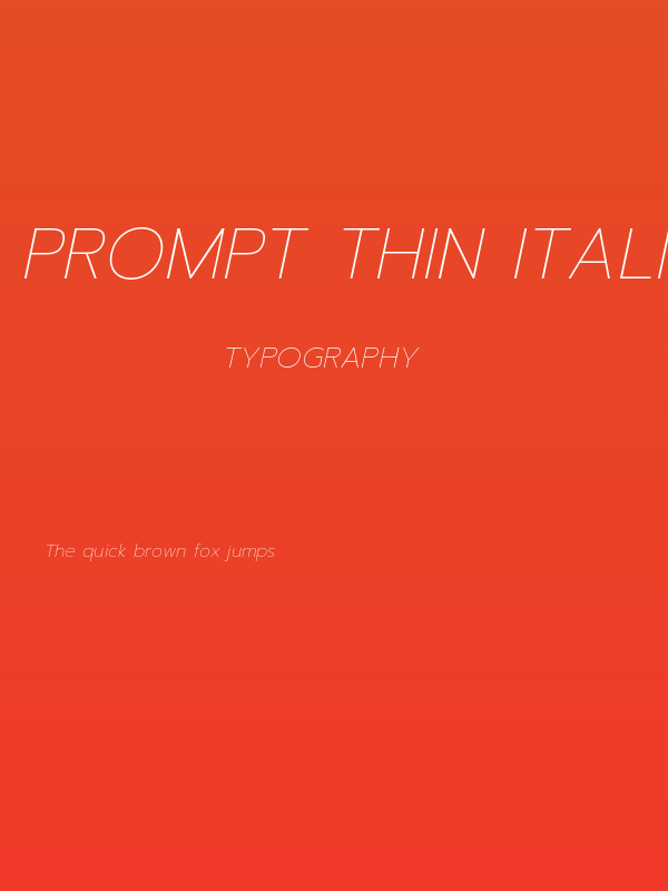 Prompt Thin Italic Poster