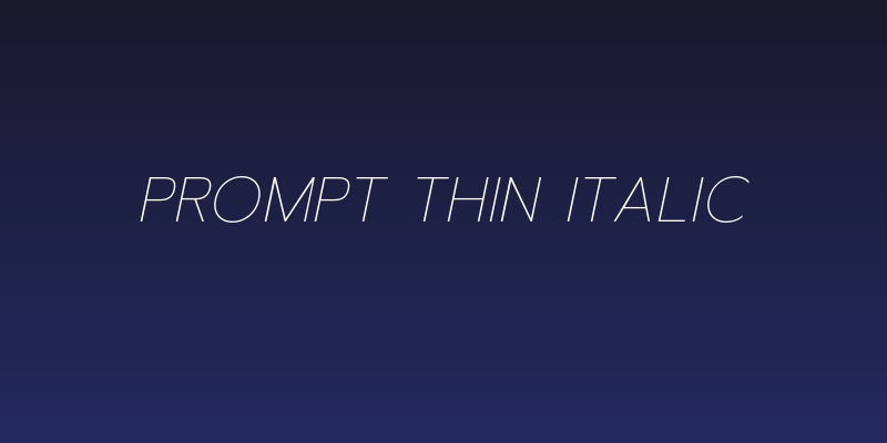 Prompt Thin Italic Social Header