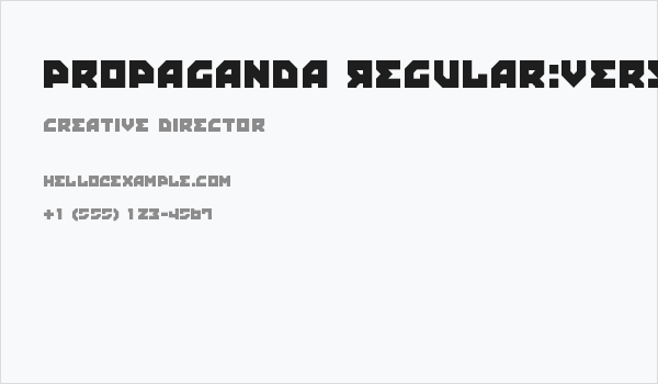 Propaganda Regular:Version 1.00 Business Card